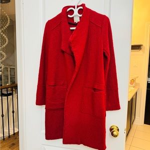ZARA Christmas Red Wool Coat, Size S